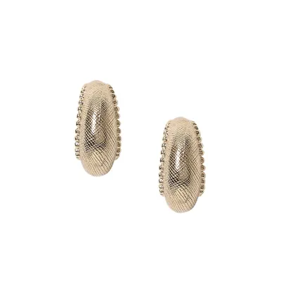 Textured Goldtone Hoop Earrings