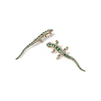 Goldtone and Coloured Stone Lizard Drop Earrings