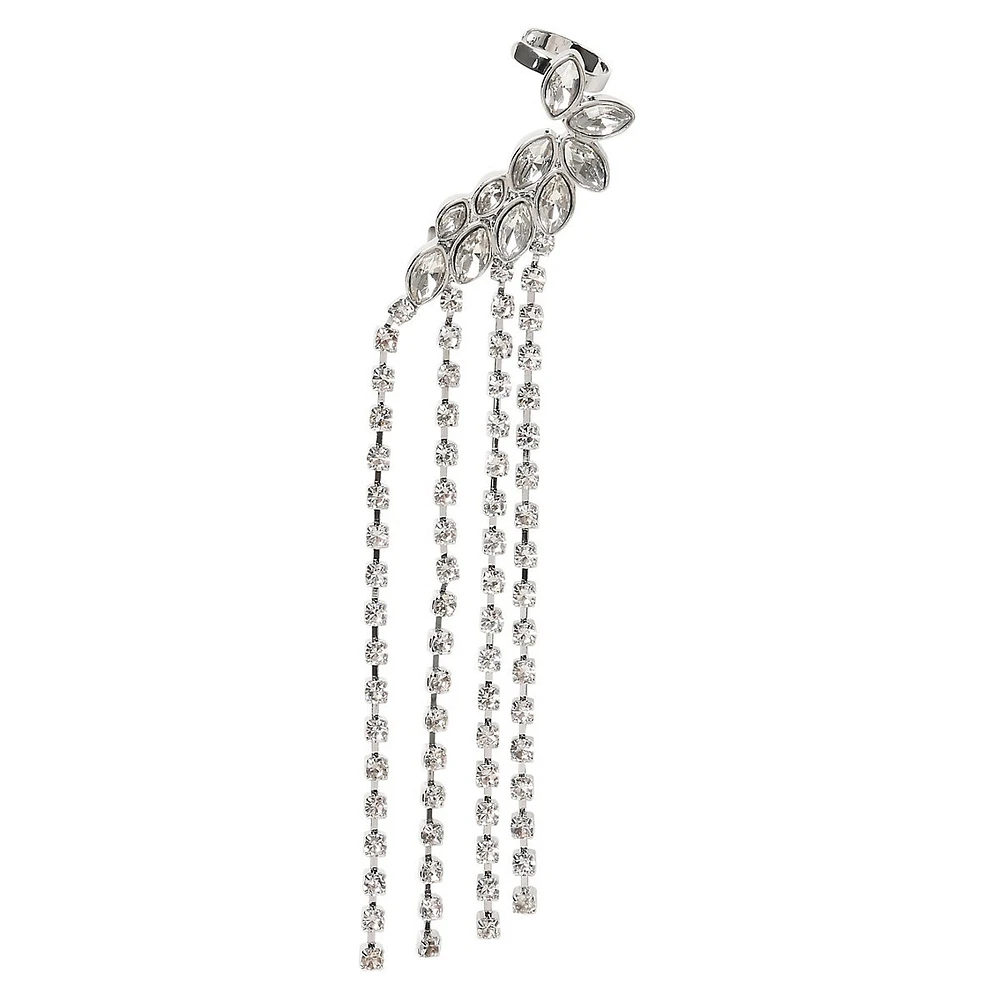 Silvertone & Crystal Single Climber Earring