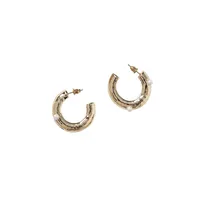 Freshwater Pearl & Goldtone Hoop Earrings