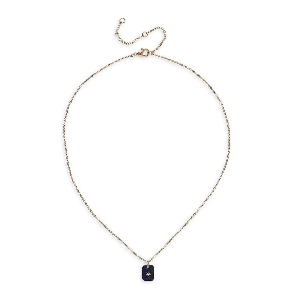 Goldtone Ditsy Lapis Lazuli Necklace