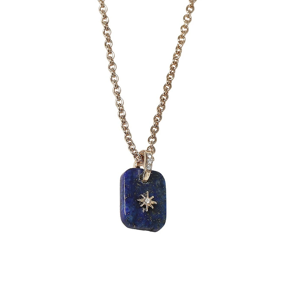 Amusant collier doré en lapis-lazuli