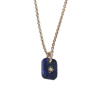 Amusant collier doré en lapis-lazuli