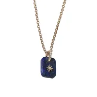 Goldtone Ditsy Lapis Lazuli Necklace