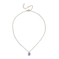 Goldtone & Ditsy Blue Lace Agate Necklace