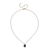 Goldtone & Ditsy Malachite Necklace