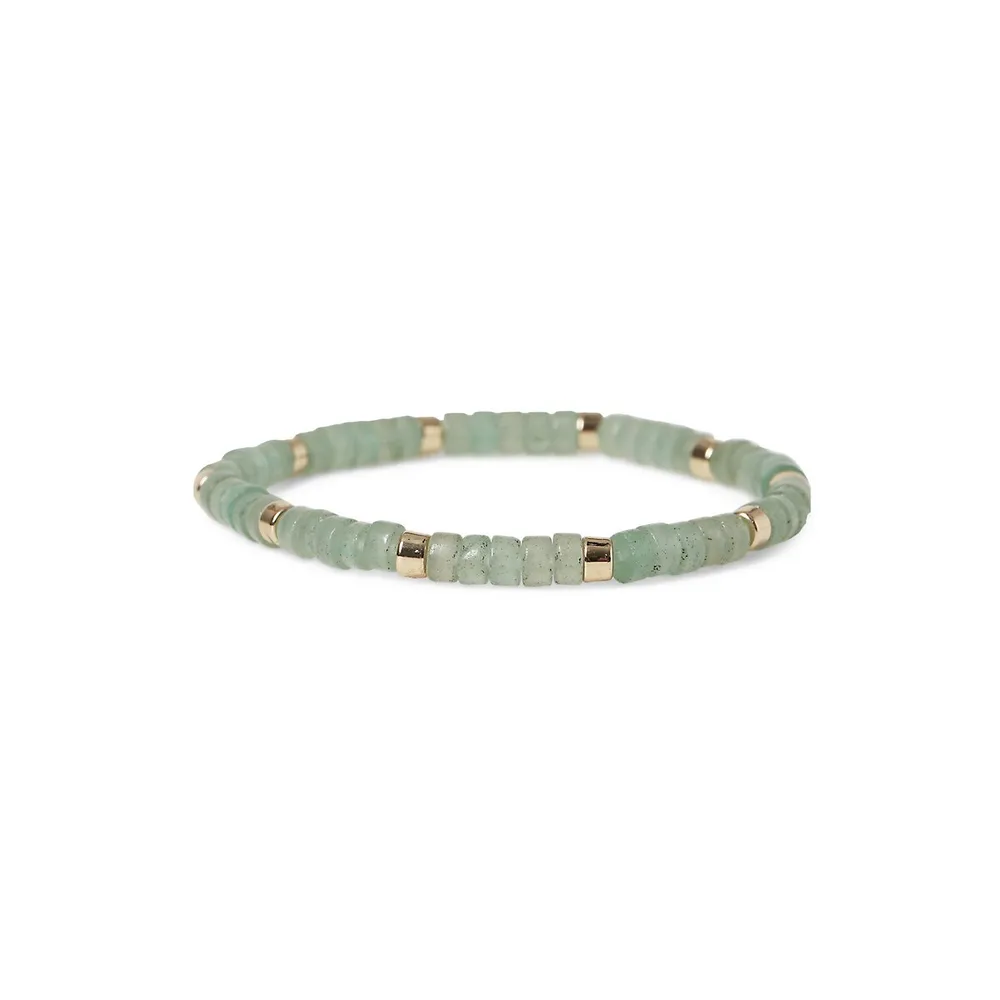 Goldtone & Beads Stretch Bracelet