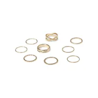 9-Piece Goldtone Stacking Ring Set