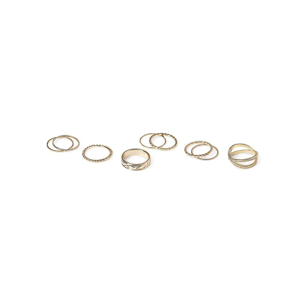 9-Piece Goldtone Stacking Ring Set