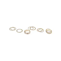 9-Piece Goldtone Stacking Ring Set