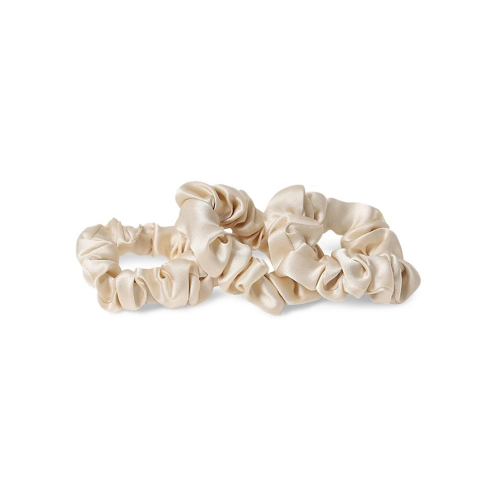 3-Pack Silk Scrunchies Set