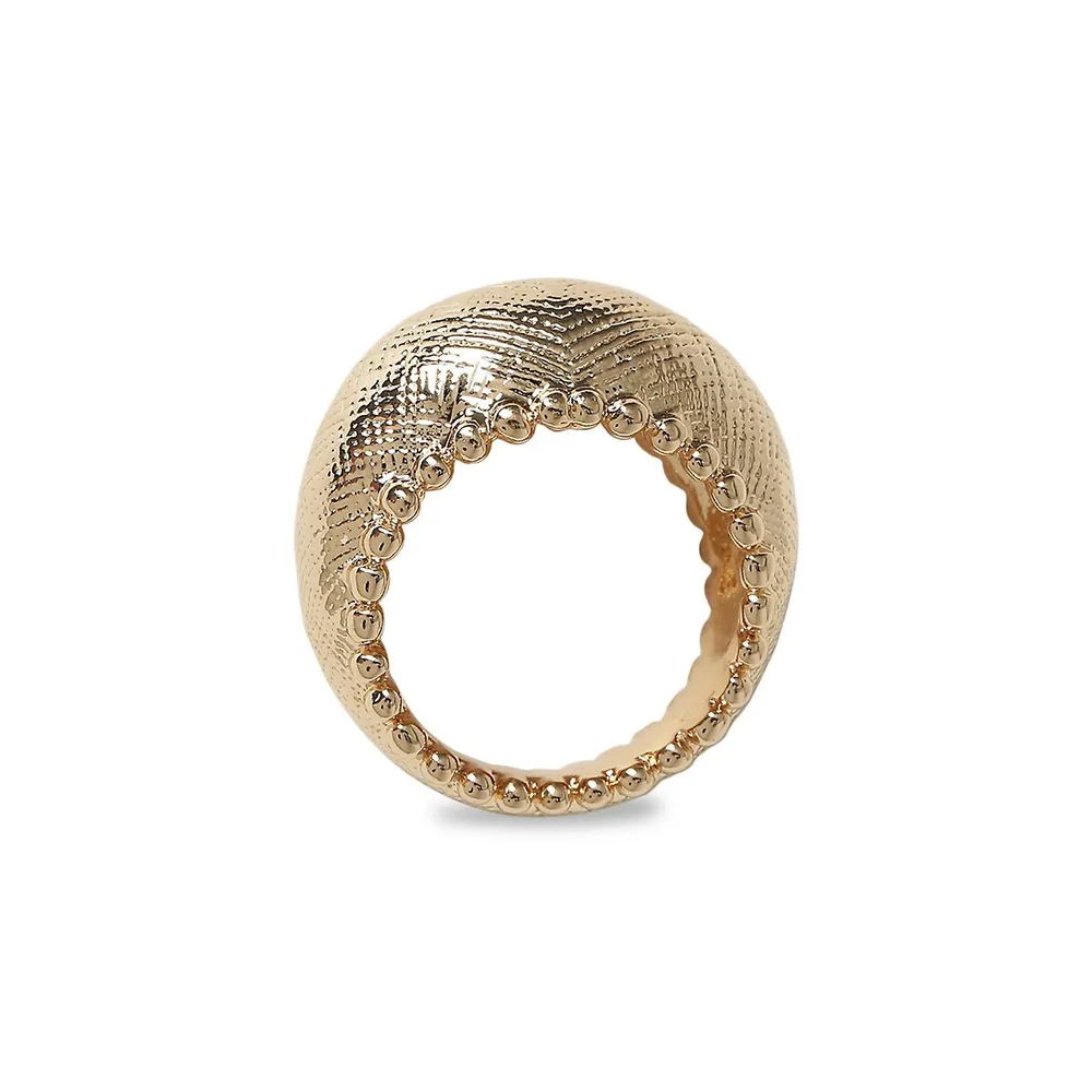 Goldtone Textured Side-Trim Ring