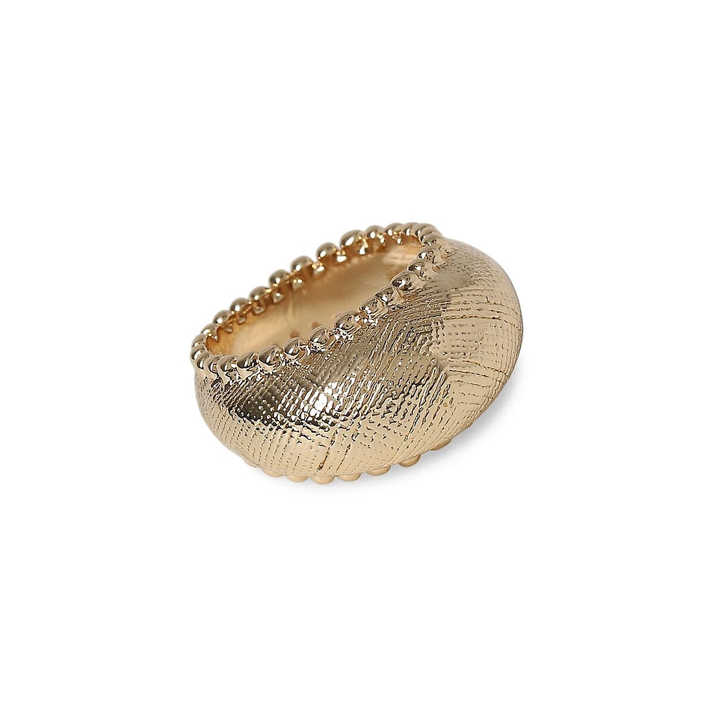 Goldtone Textured Side-Trim Ring