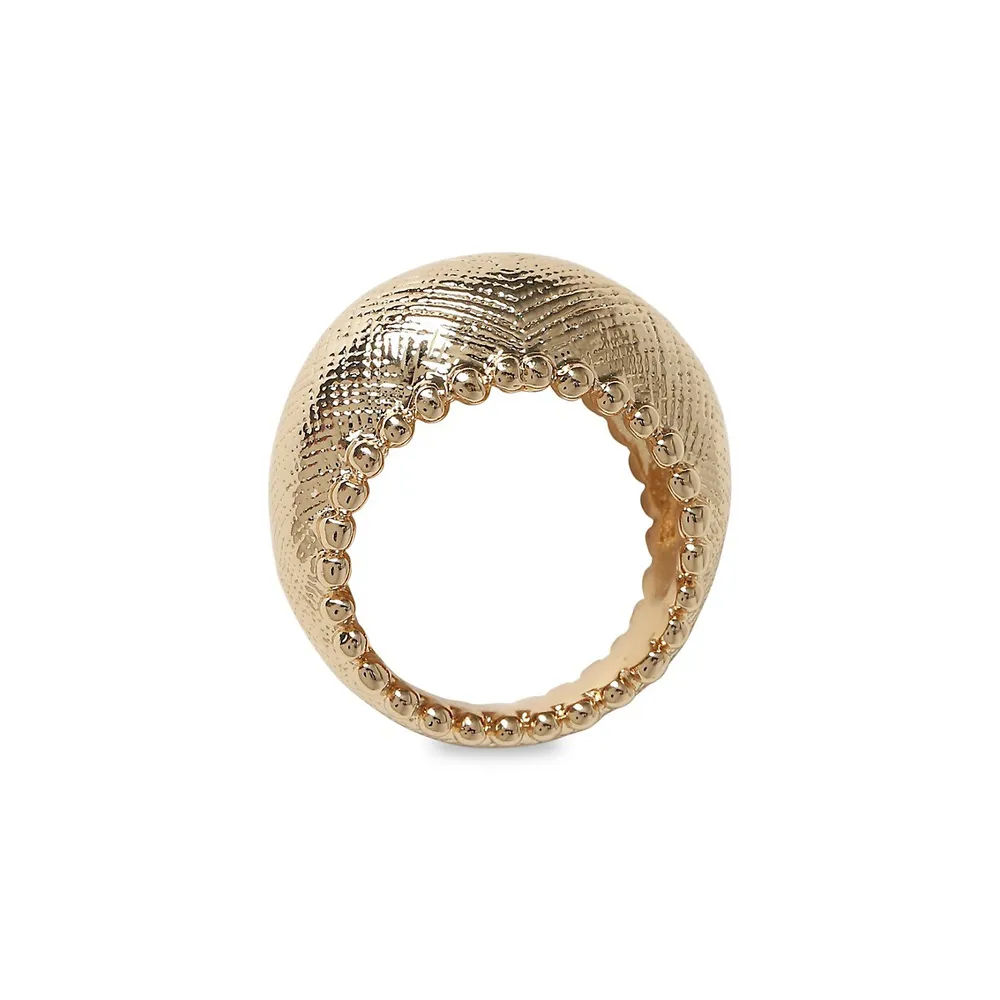Goldtone Textured Side-Trim Ring