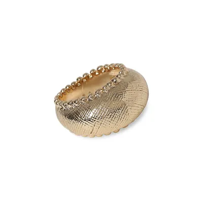 Goldtone Textured Side-Trim Ring