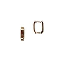 Goldtone Sterling Silver Rectangular Hoop Earrings