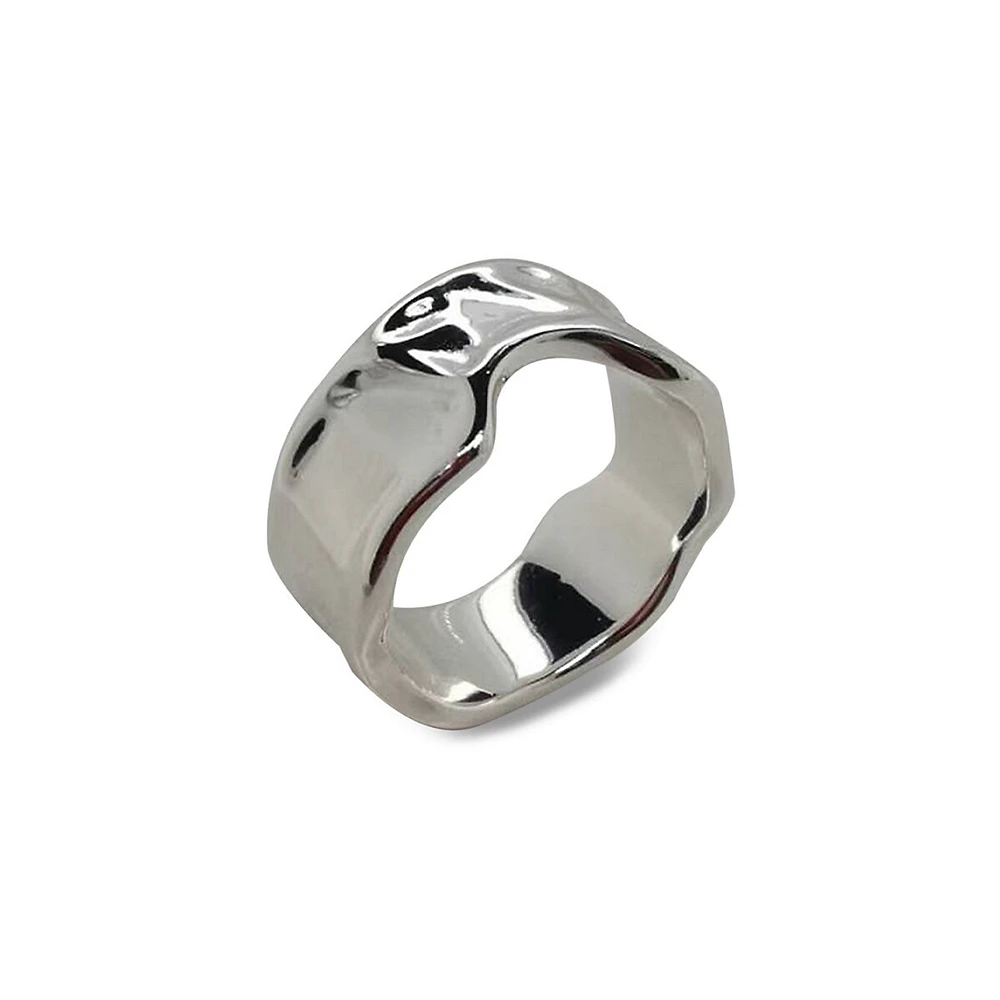 Sterling Silver Molten Ring