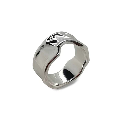 Sterling Silver Molten Ring