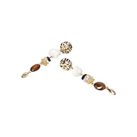 Boucles d'oreilles linéaires dorées avec pierres multiples