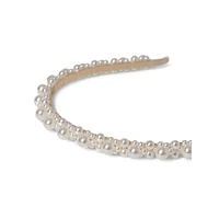 Goldtone & Faux Pearl Headband