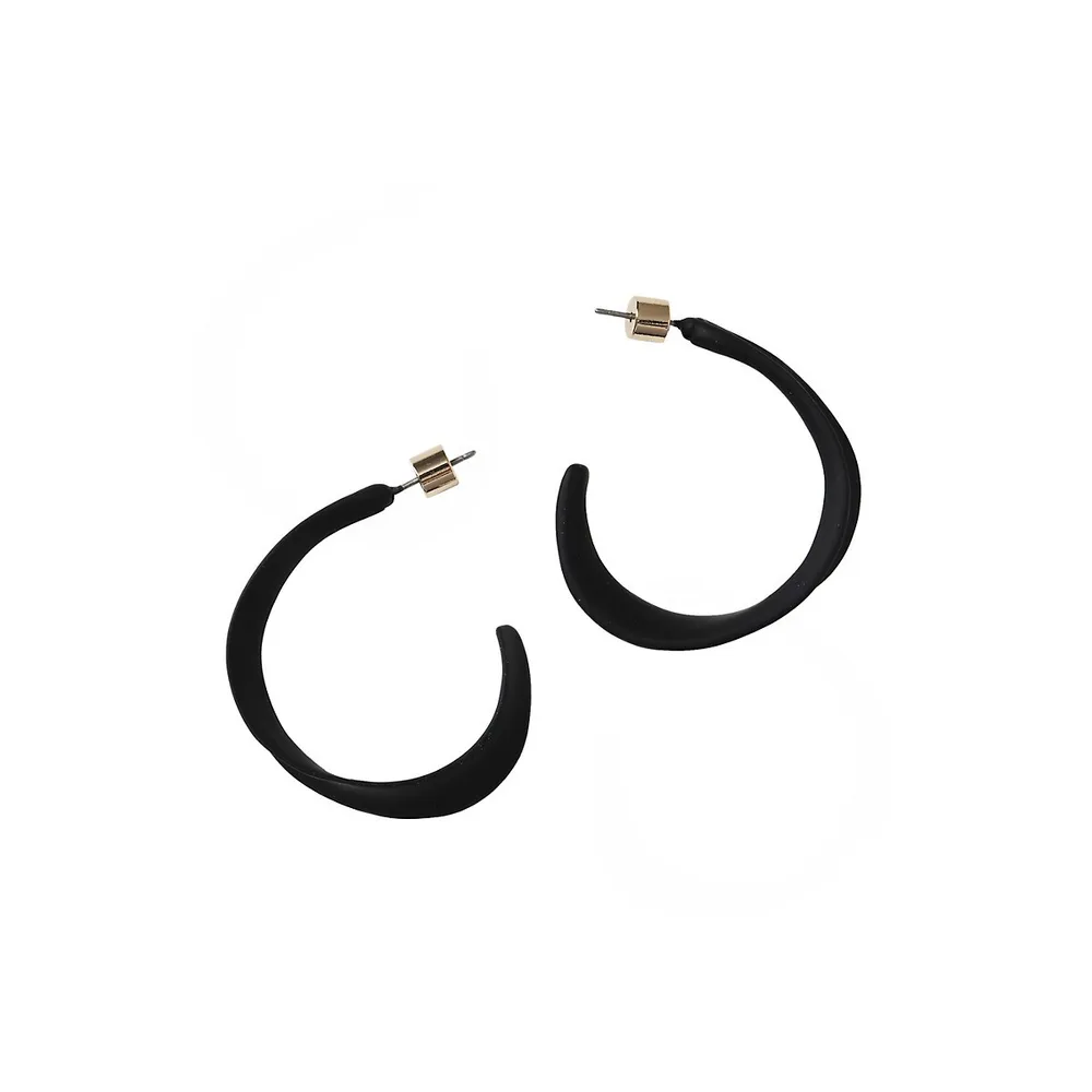 MM6 Maison Margiela logoengraved Matte Hoop Earrings  Farfetch