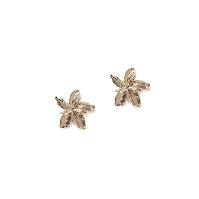 Boucles d'oreilles florales surdimensionnées ton or