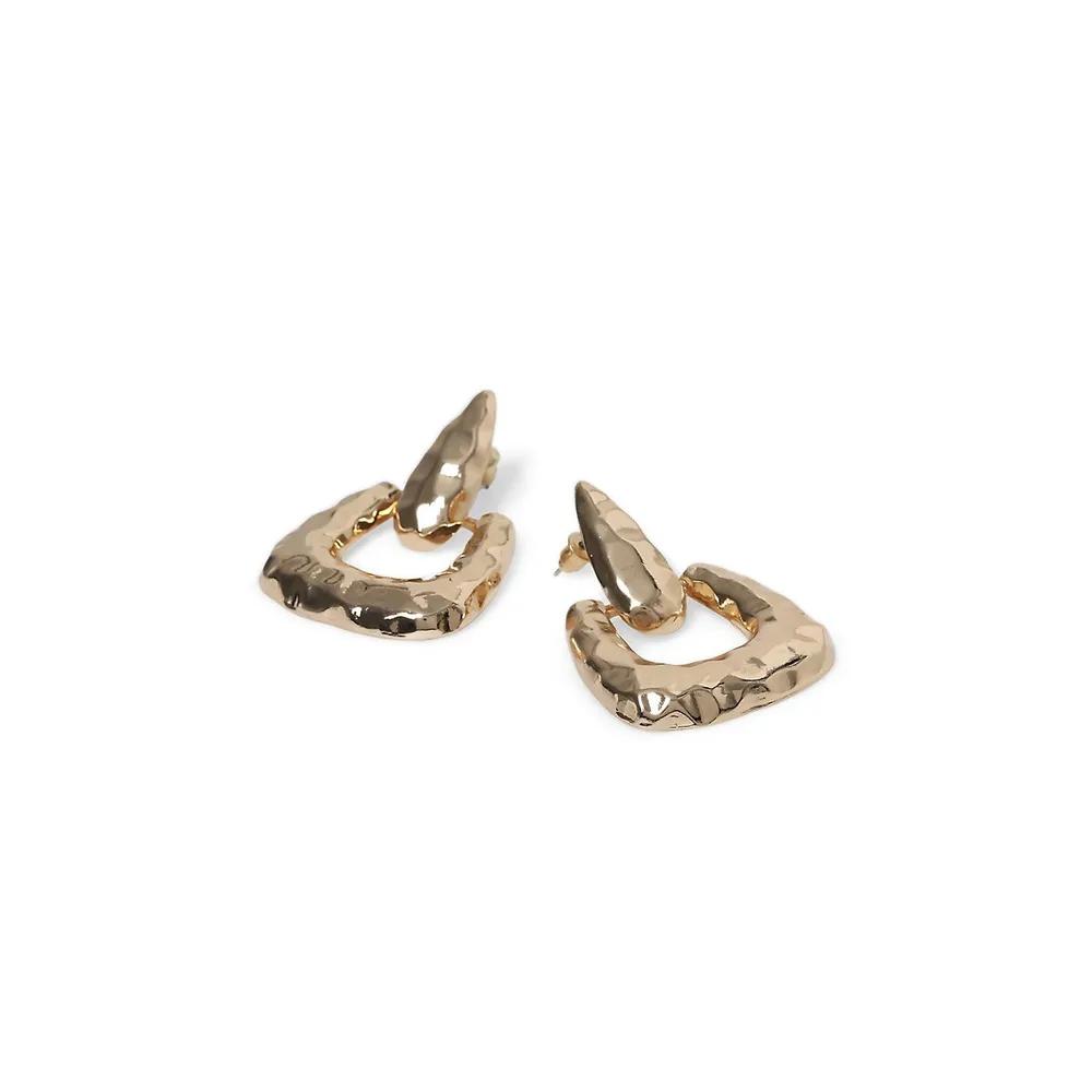 Boucles d'oreilles heurtoir en métal fondu doré