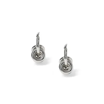Silvertone Multi-Link Hoop Earrings