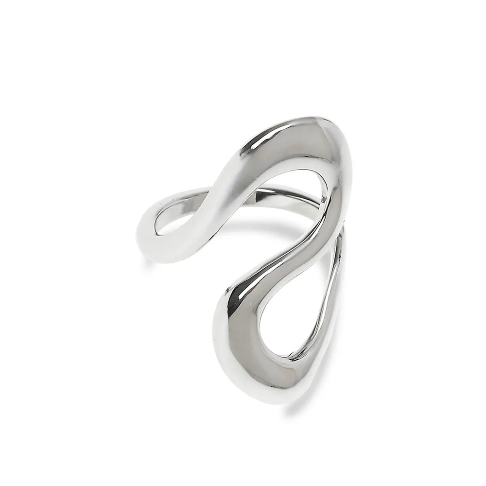 Silvertone Open Wrap Ring