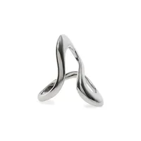 Silvertone Open Metal Wrap Ring