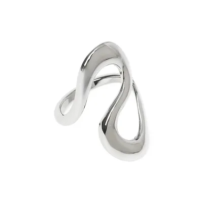 Silvertone Open Metal Wrap Ring