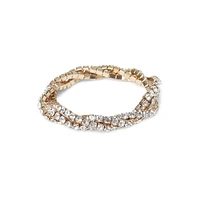 Goldtone Twist Cupchain Stretch Bracelet