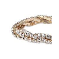 Goldtone Twist Cupchain Stretch Bracelet