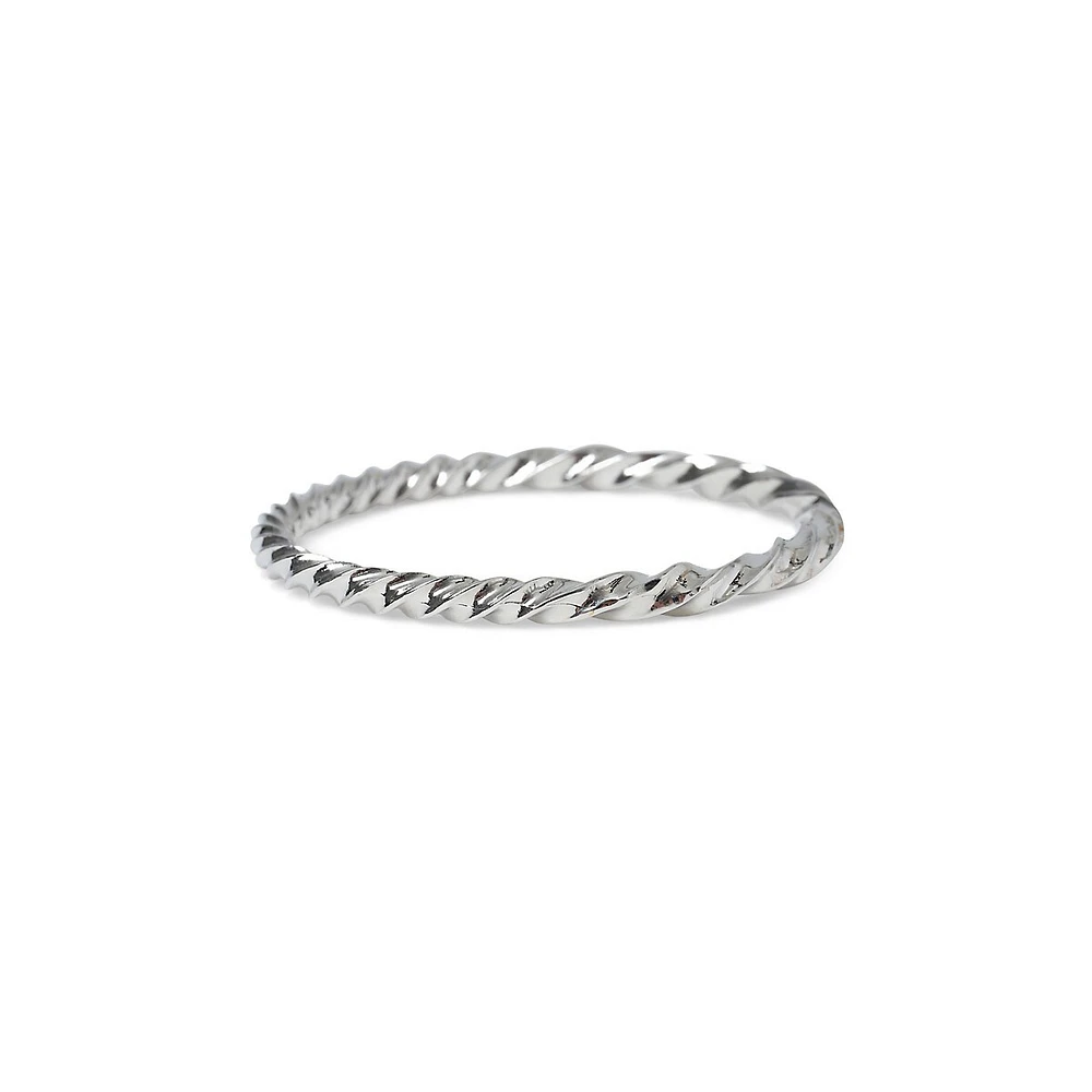 Silvertone Twist Bangle