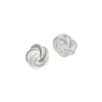 Silvertone Slinky Chain Stud Earrings