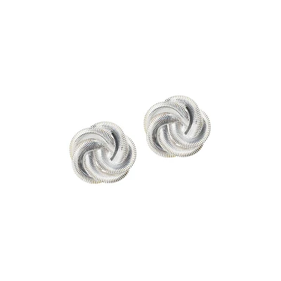 Silvertone Slinky Chain Stud Earrings