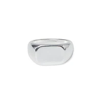 Silvertone Smooth Signet Ring