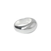 Silvertone Dome Ring