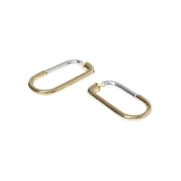 Mixed-Metal Oval Hoop Earrings