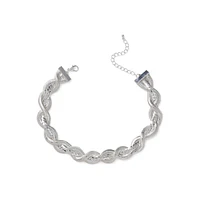 Silvertone Plaited Snake Chain Choker