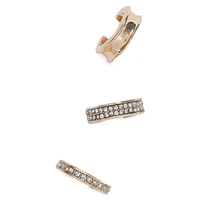 Goldtone & Pavé Rhinestone 3-Piece Ear Cuff Set