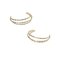 Goldtone Triple-Tier Hoop Earrings