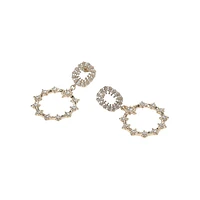 Goldtone Crystal Star Open Drop Earrings