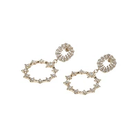 Goldtone Crystal Star Open Drop Earrings