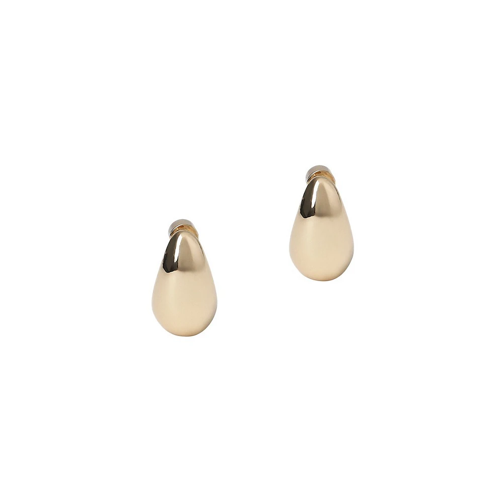 Goldtone Domed Half-Hoop Earrings