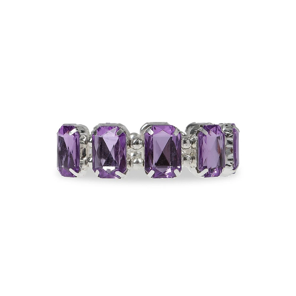 Kid's Purple Jewelled Stretch Bracelet