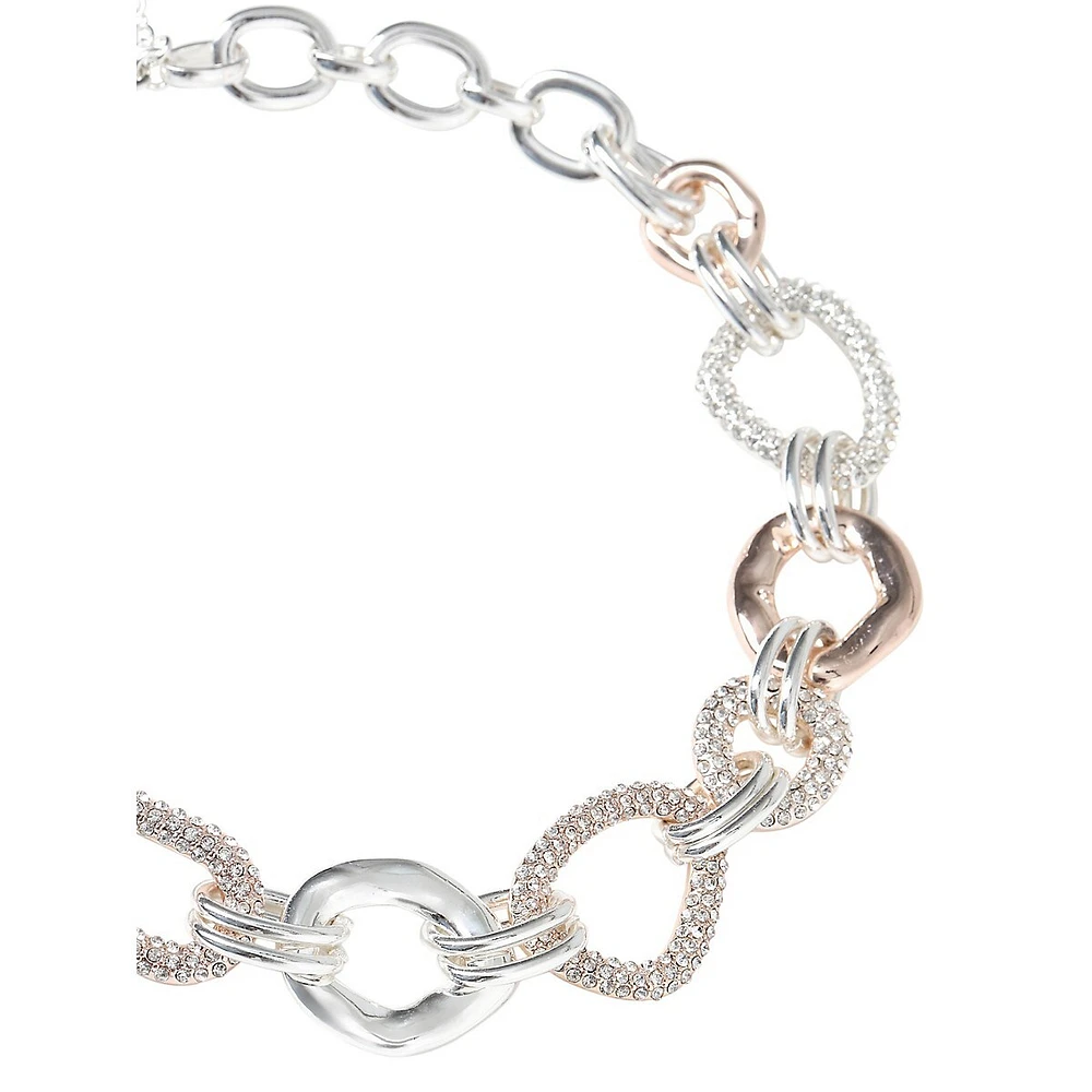 Pavé Link Mixed-Metal Chain Bracelet