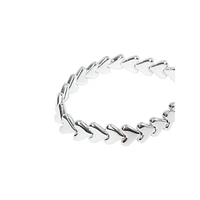 Silvertone Heart Stretch Bracelet