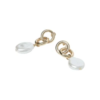 Goldtone Interlock Bead Drop Earrings