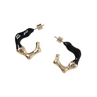 Black Half Hoop Earrings